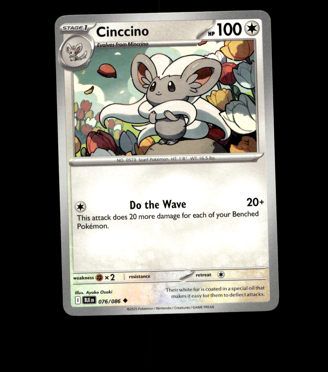 Cinccino - 076/086 - Black Bolt - Near Mint Non Holo