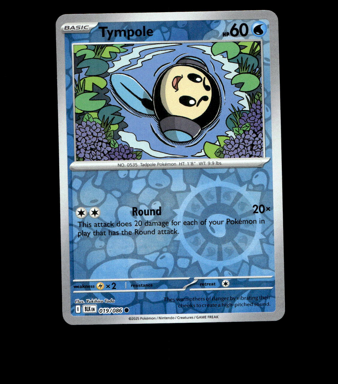 Tympole - 019/086 - Black Bolt - Reverse Holo Near Mint