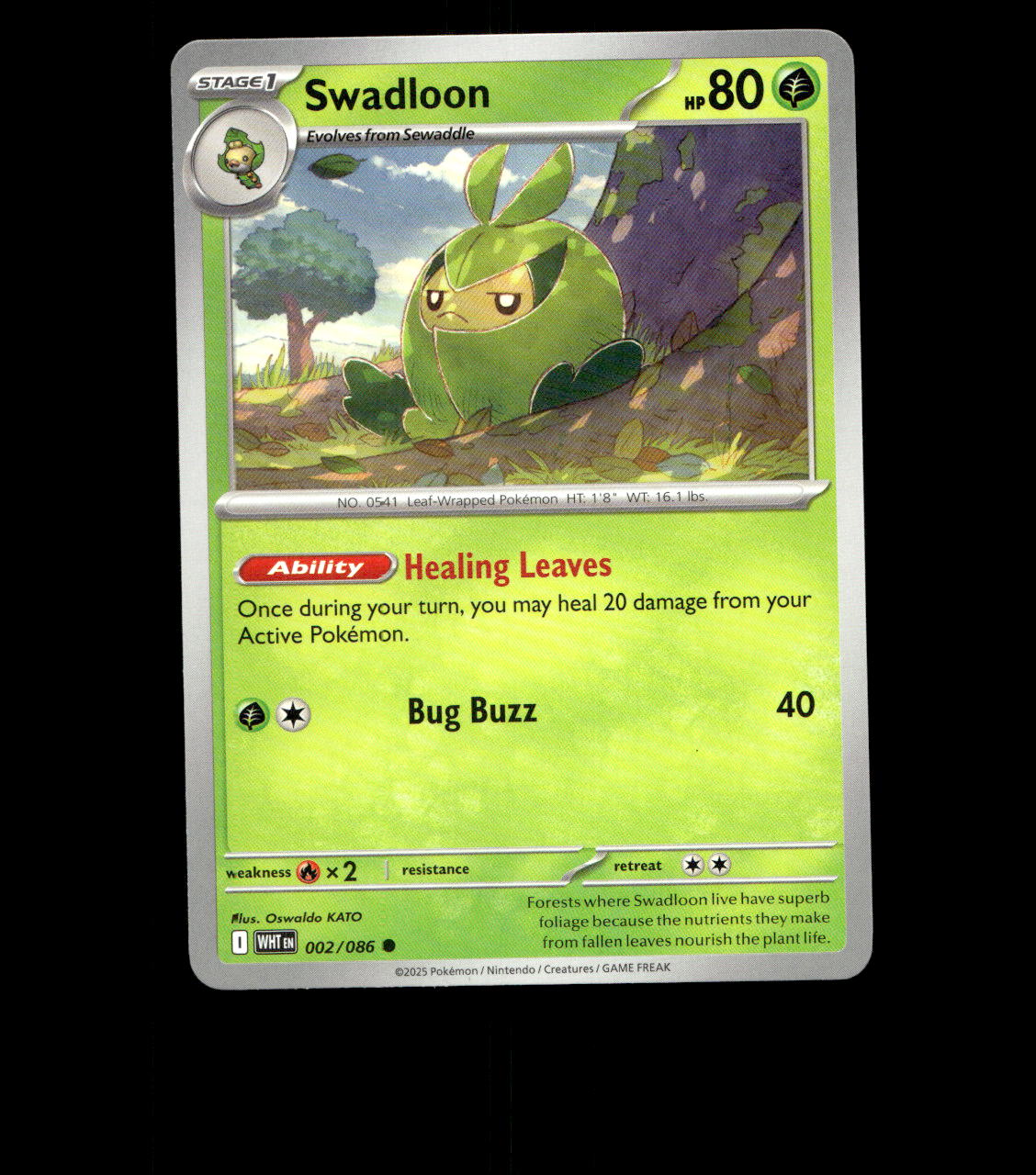Swadloon – 002/086 – White Flare – Non Holo – Near Mint - Pokemon Card - TCG