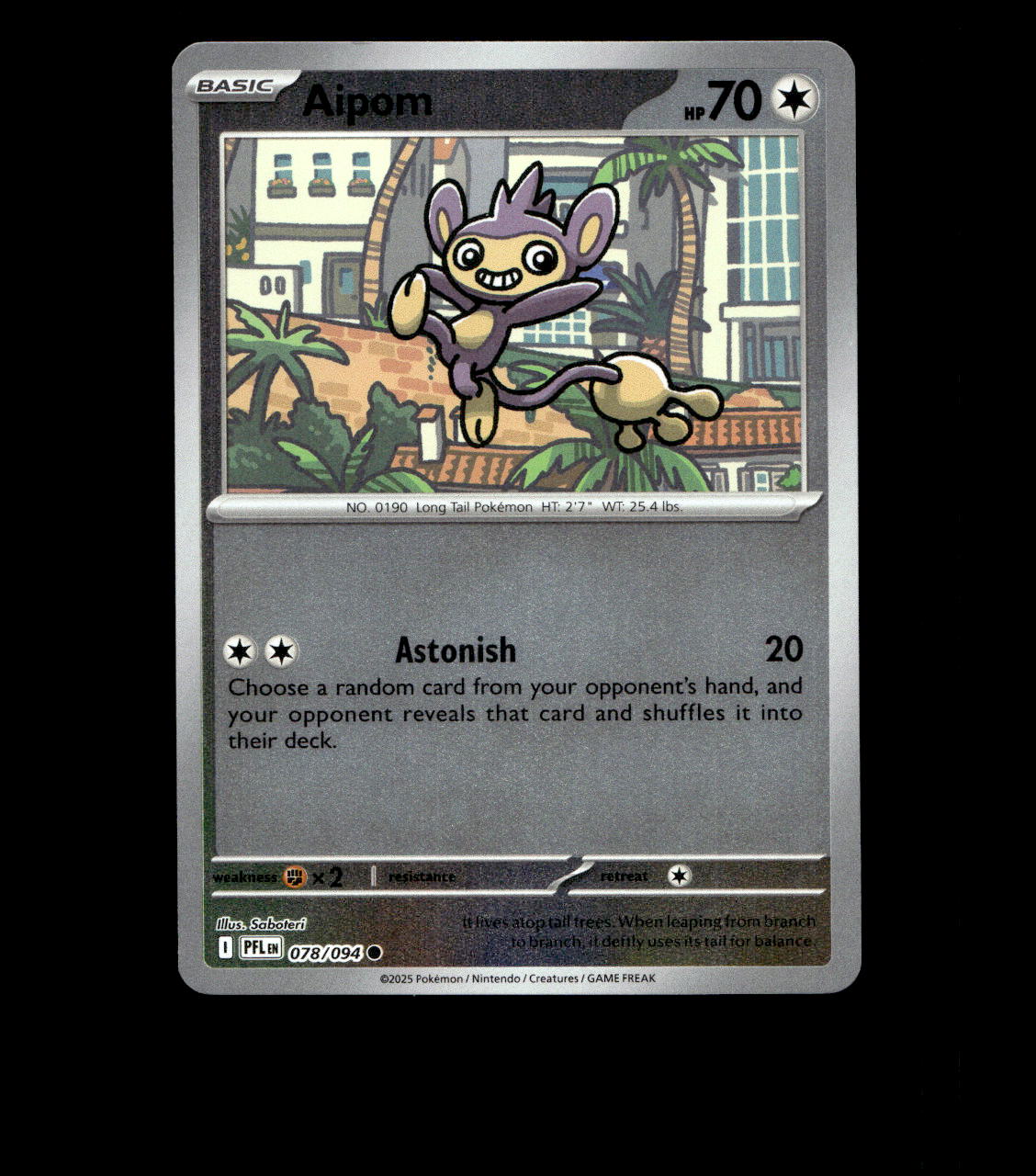 Aipom – 078/094 – Phantasmal Flames – Reverse Holo Near Mint