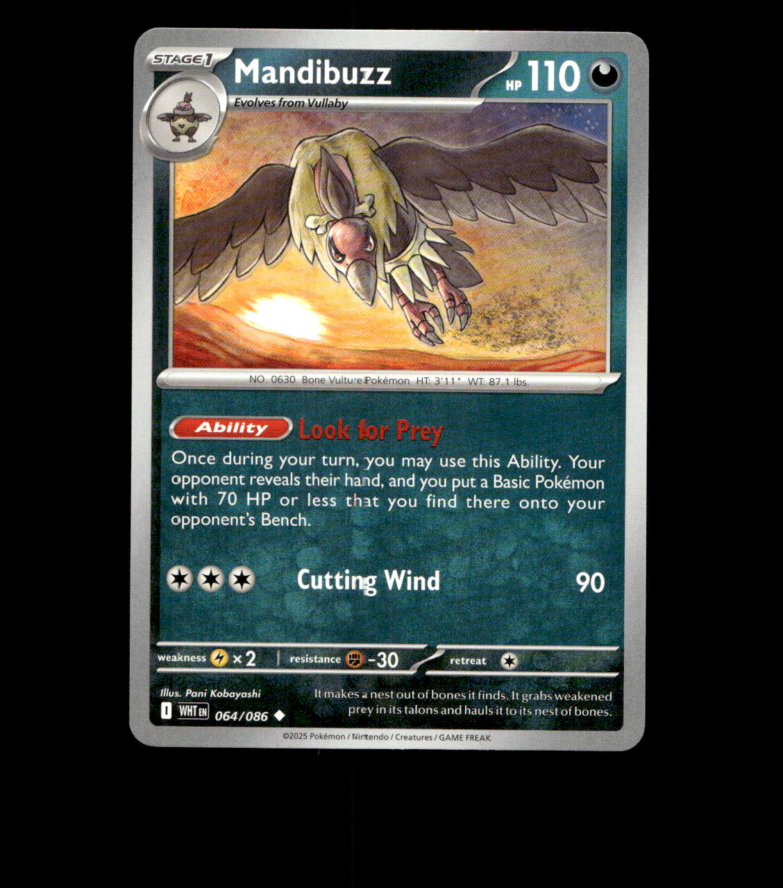 Mandibuzz – 064/086 – White Flare – Non Holo – Near Mint - Pokemon Card - TCG