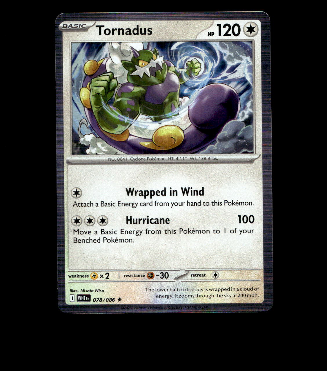 Tornadus – 078/086 – White Flare – Holo – Near Mint - Pokemon Card - TCG