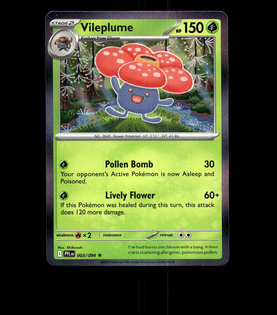 Vileplume – 003/094 – Phantasmal Flames – Holo Near Mint