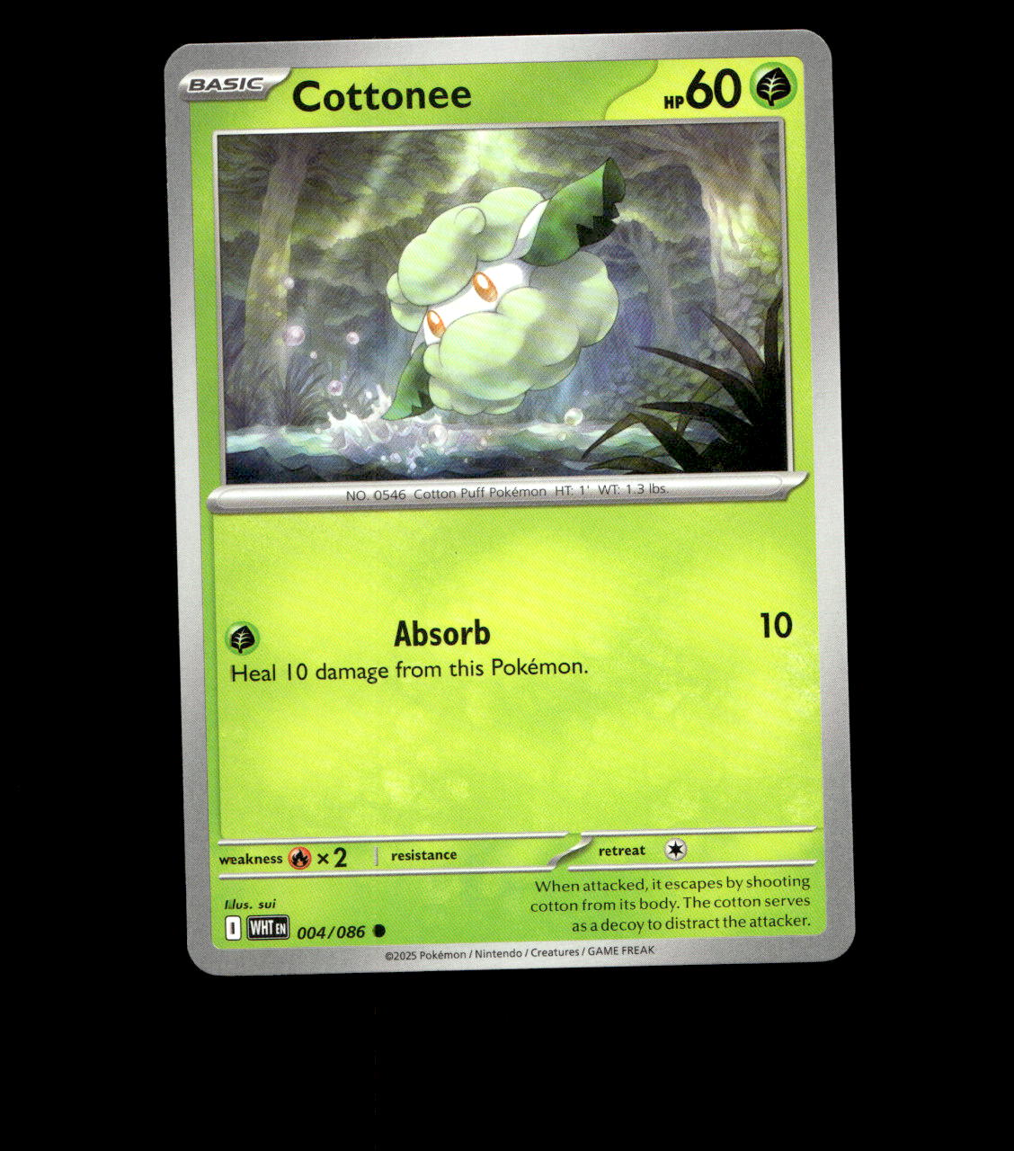 Cottonee – 004/086 – White Flare – Non Holo – Near Mint - Pokemon Card - TCG