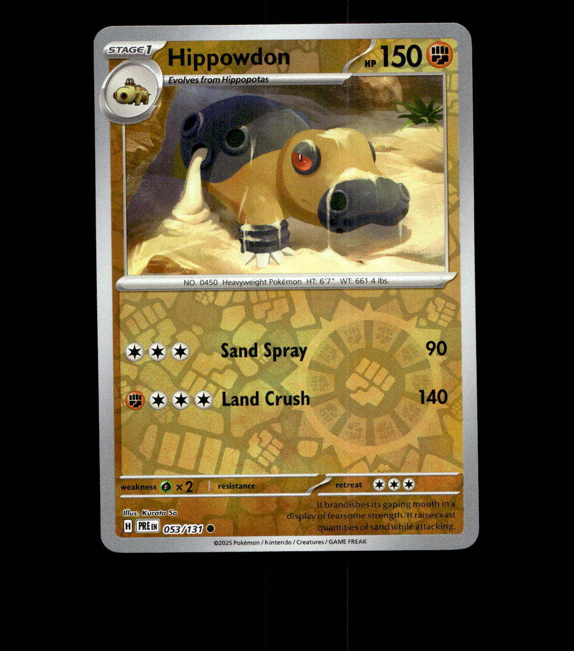 Hippowdon - 053/131 - Prismatic Evolutions - Reverse Holo Near Mint