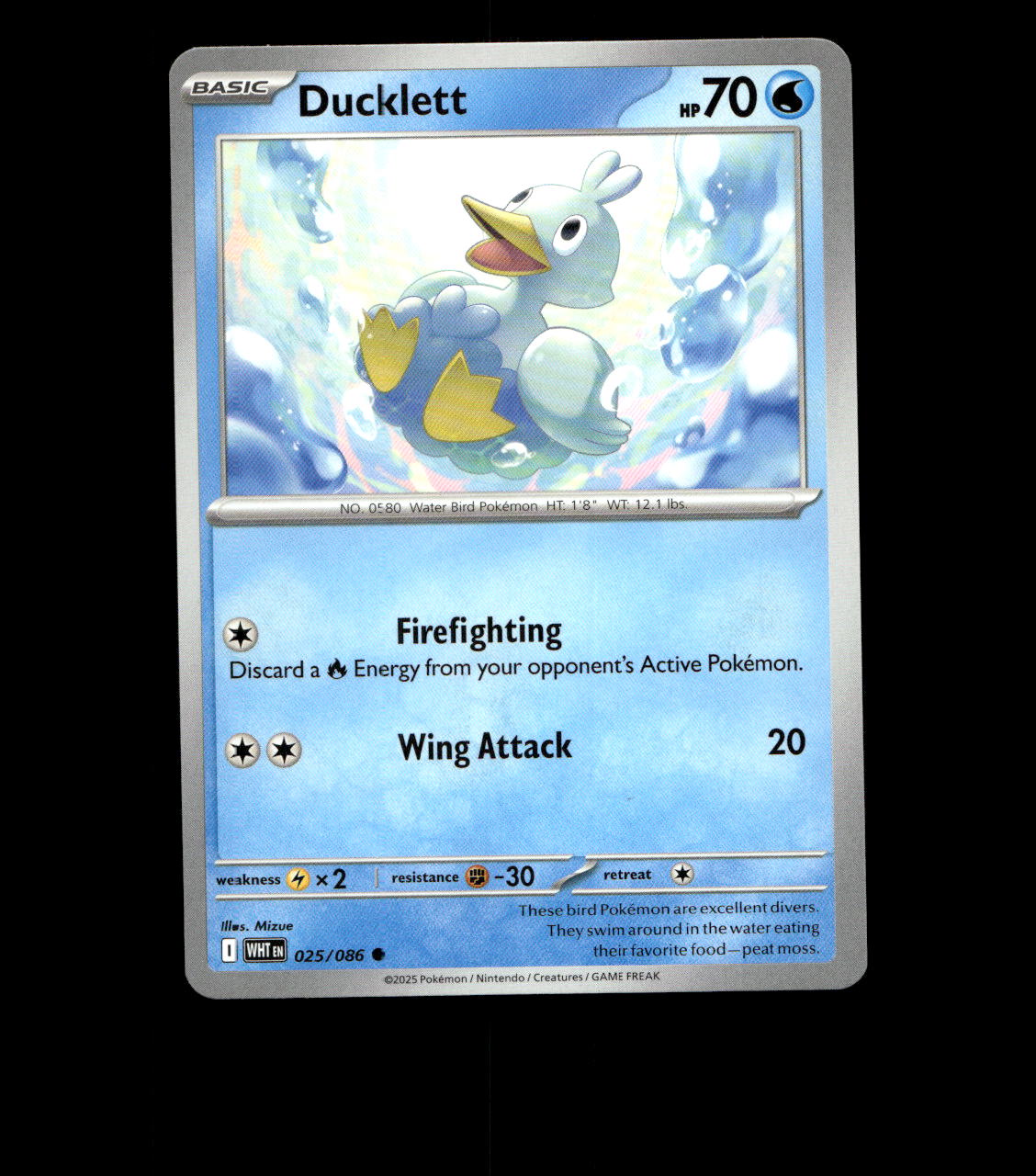 Ducklett – 025/086 – White Flare – Non Holo – Near Mint - Pokemon Card TCG
