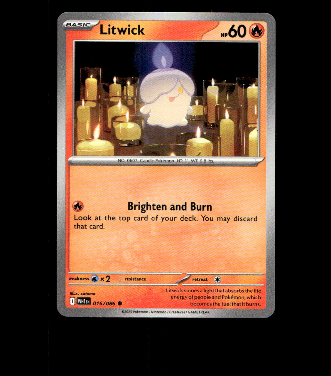 Litwick – 016/086 – White Flare – Non Holo – Near Mint - Pokemon Card TCG