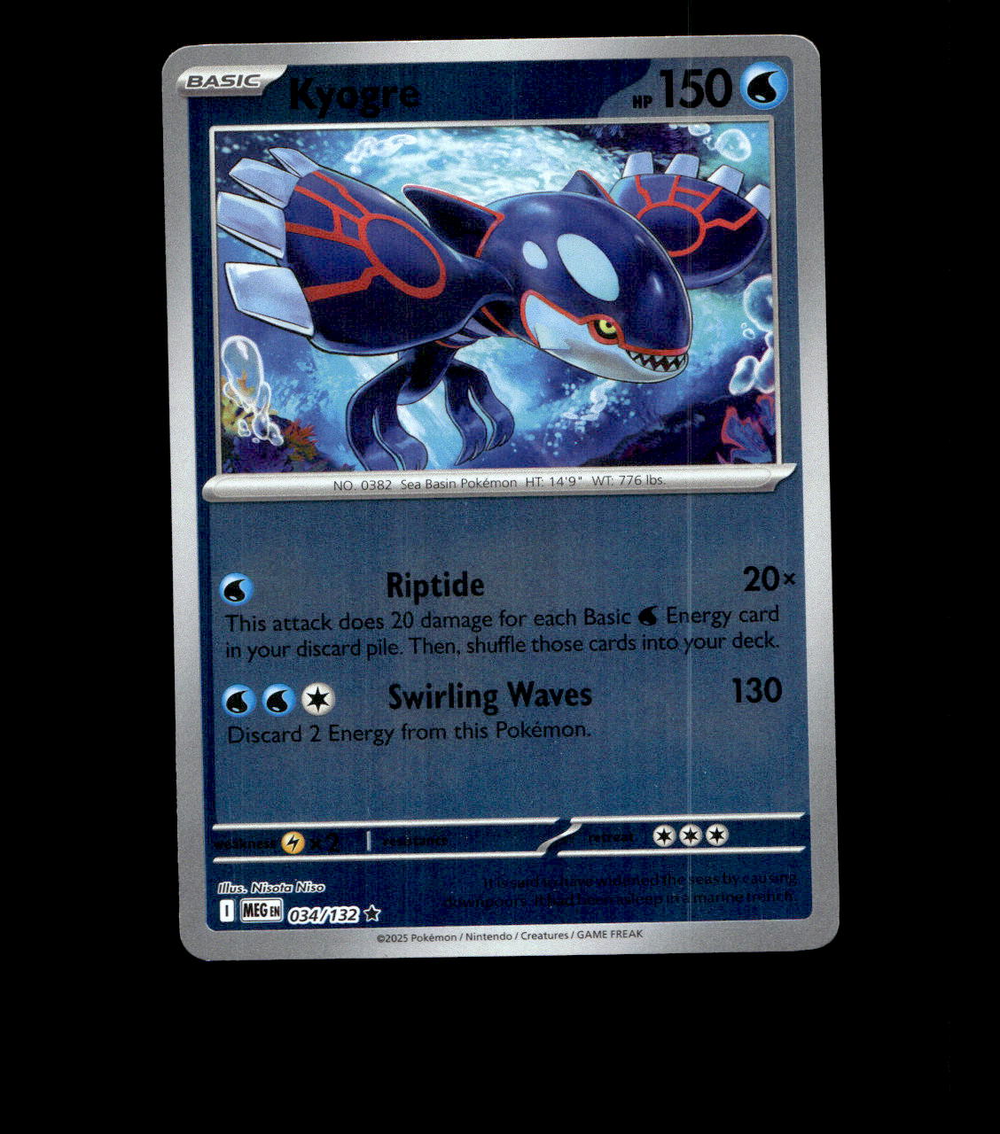 Kyogre – 034/132 – Mega Evolution – Reverse Holo – Near Mint