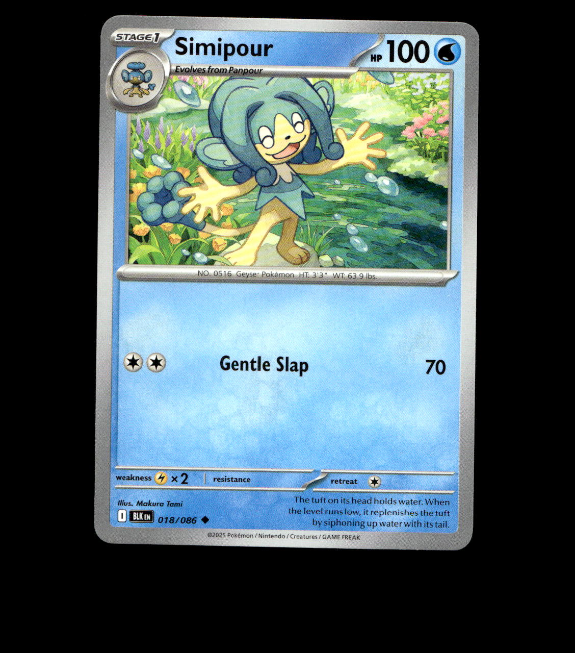 Simipour – 018/086 – Black Bolt – Non Holo – Near Mint - Pokemon Card - TCG