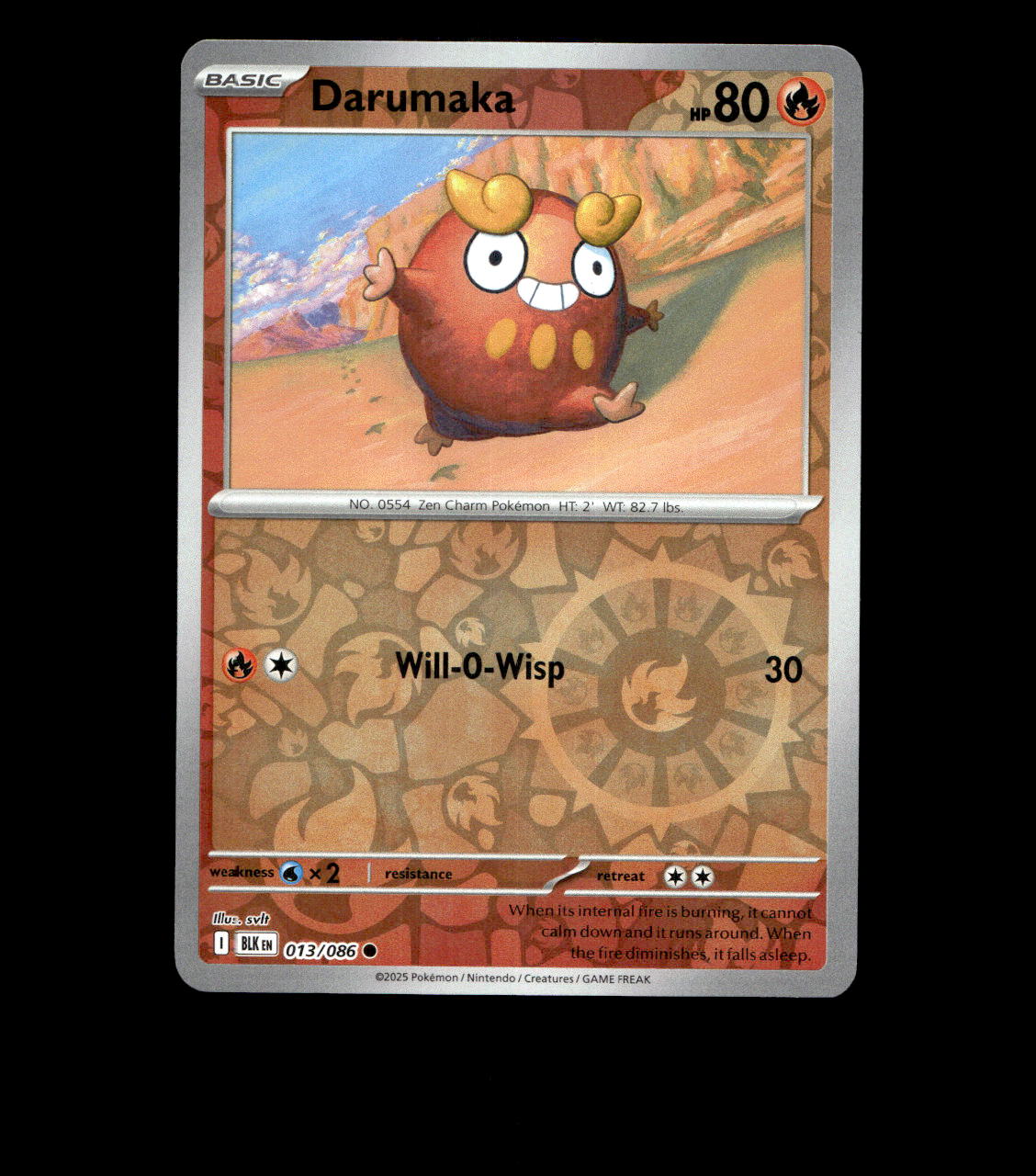 Darumaka – 013/086 – Black Bolt – Reverse Holo – Near Mint - Pokemon Card - TCG