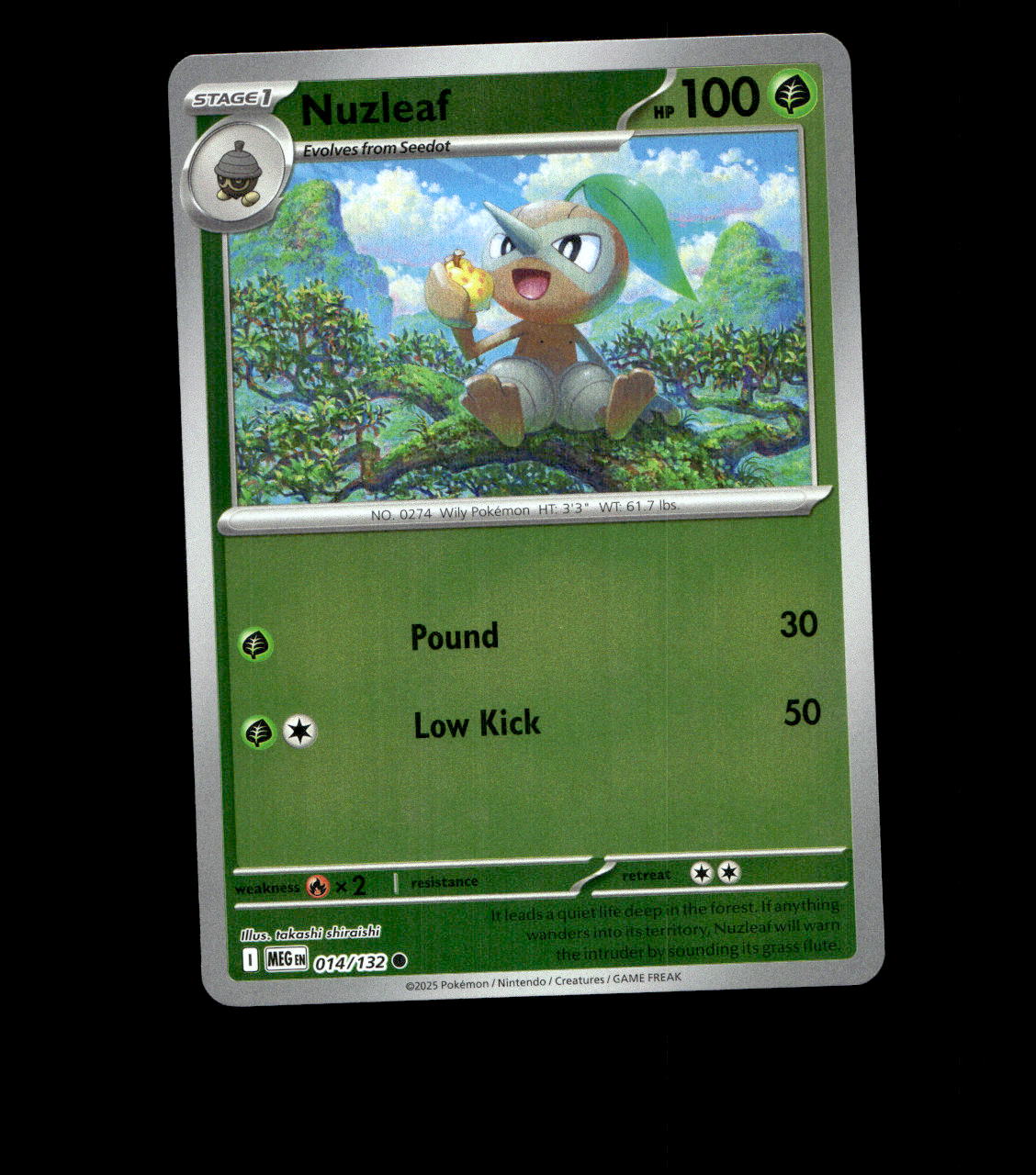 Nuzleaf – 014/132 – Mega Evolution – Reverse Holo – Near Mint