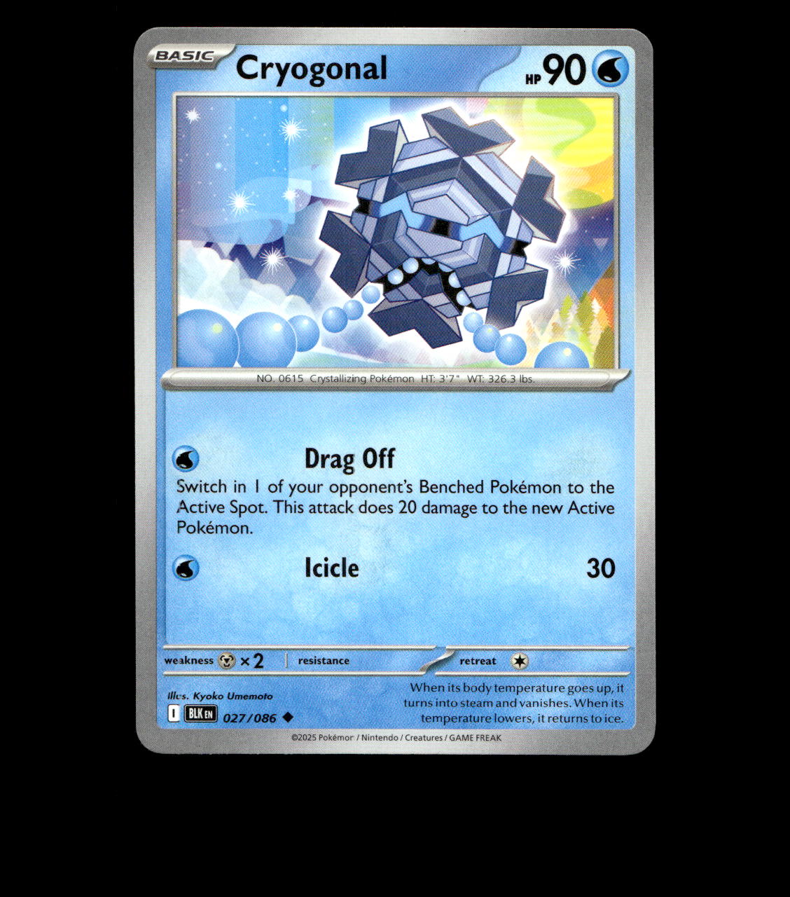 Cryogonal - 027/086 - Black Bolt - Near Mint Non Holo