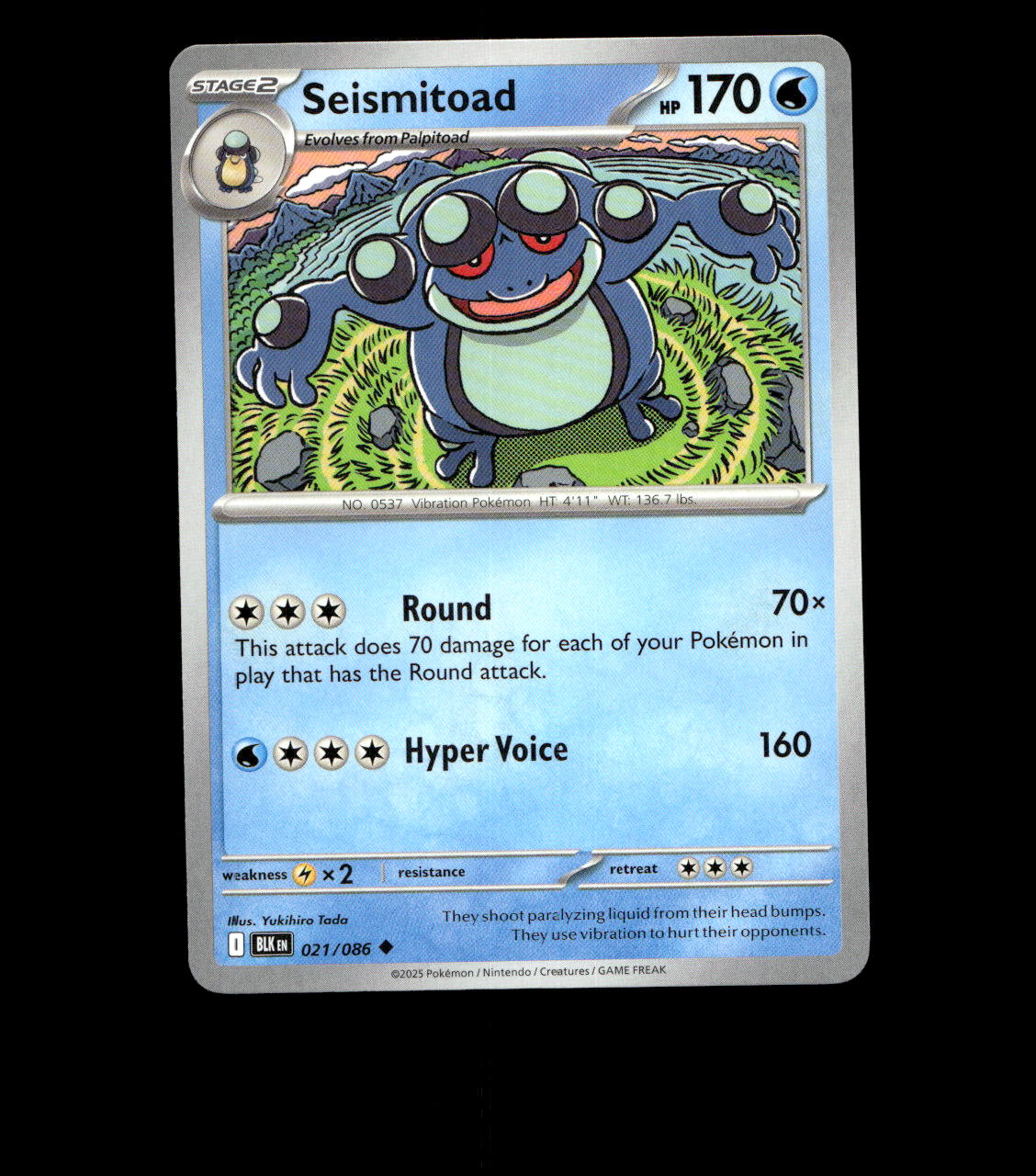 Seismitoad - 021/086 - Black Bolt - Near Mint Non Holo