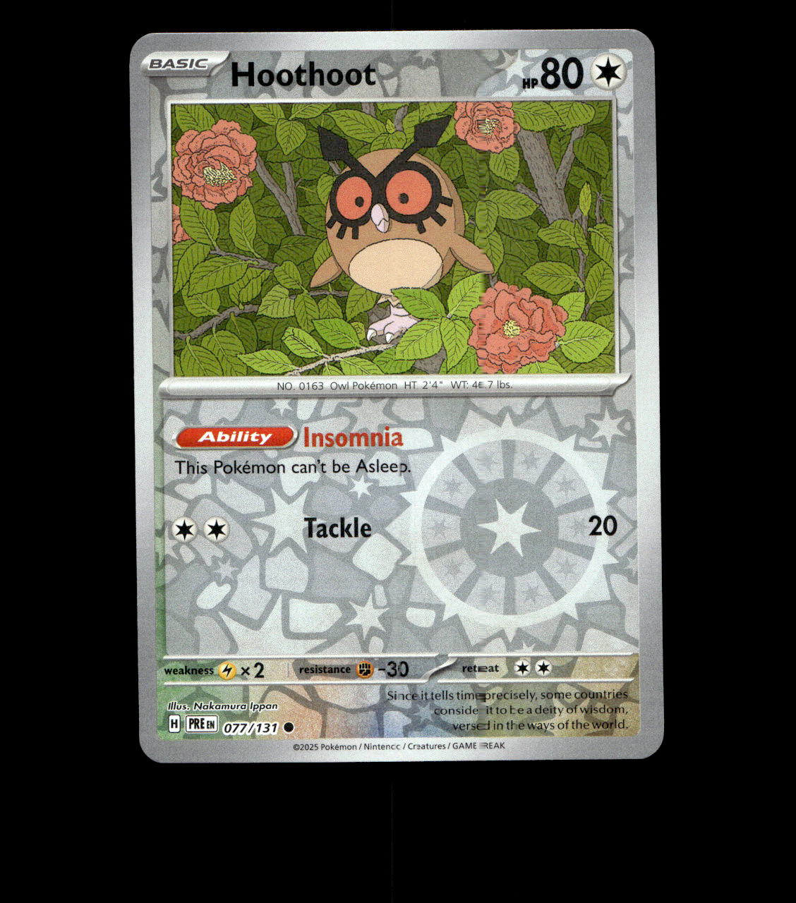 Hoothoot - 077/131 - Prismatic Evolutions - Near Mint Reverse Holofoil