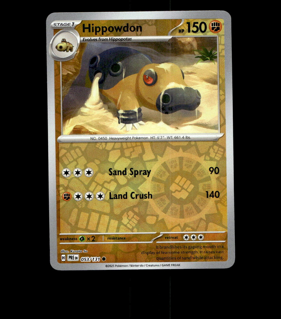 Hippowdon - 053/131 - Prismatic Evolutions - Reverse Holo Near Mint