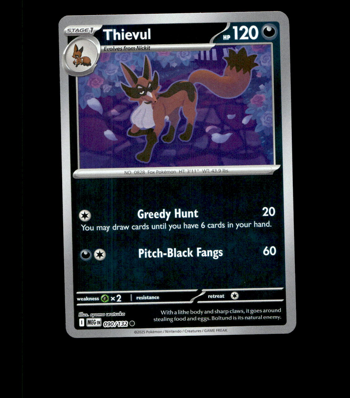 Thievul – 090/132 – Mega Evolution – Reverse Holo – Near Mint