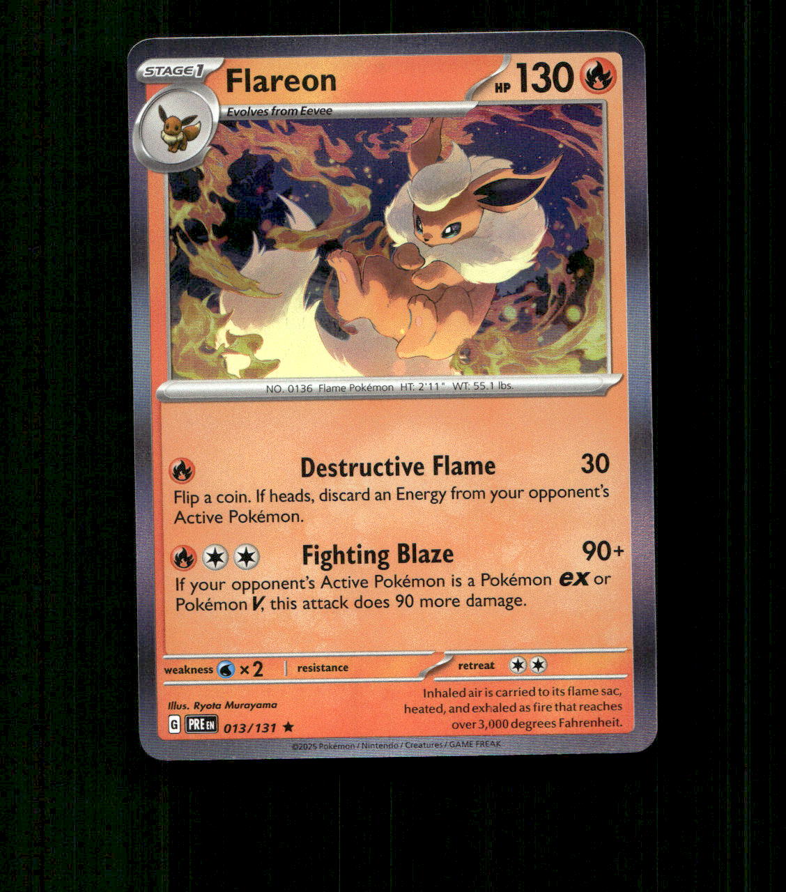 Flareon – 013/131 – Prismatic Evolution – Holo Near Mint