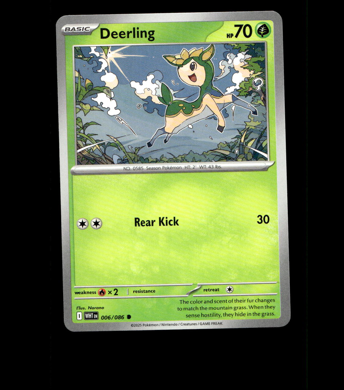Deerling - 006/086 - White Flare - Near Mint Non Holo