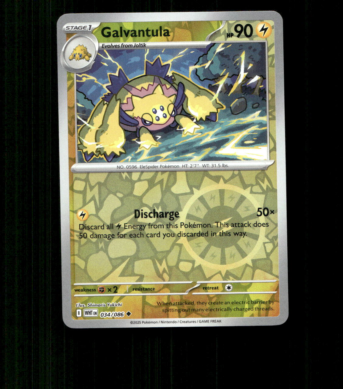 Galvantula - 034/086 - White Flare - Reverse Holo Near Mint