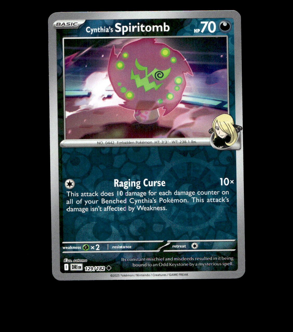Cynthia’s Spiritomb - 129/182 - Destined Rivals - Reverse Holo Near Mint