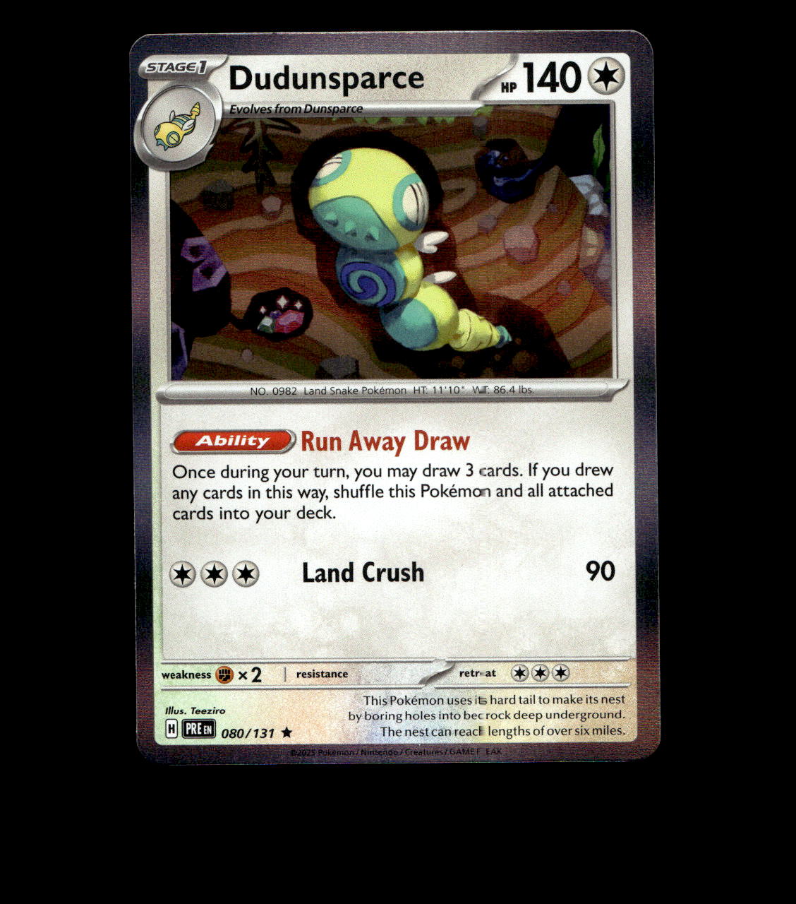 Dudunsparce - 080/131 - Prismatic Evolutions - Holo Near Mint