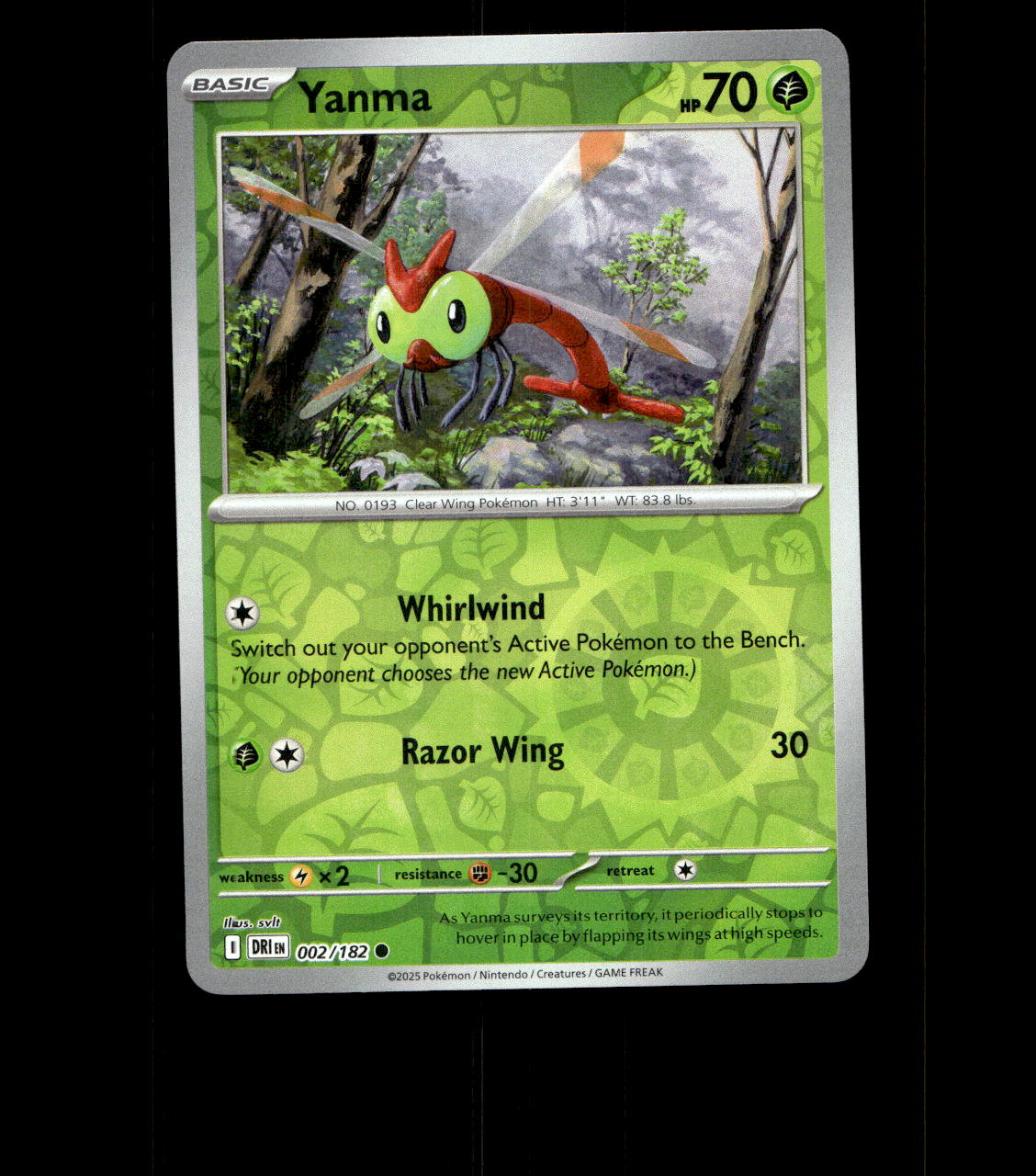 Yanma - 002/182 - Destined Rivals - Reverse Holo Near Mint