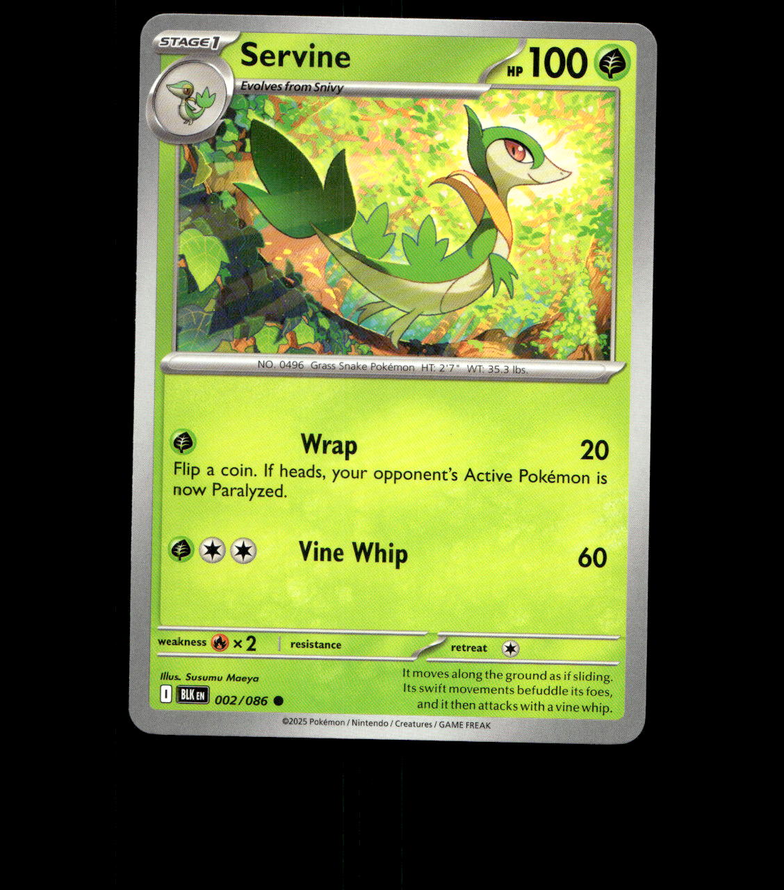 Servine - 002/086 - Black Bolt - Near Mint Non Holo