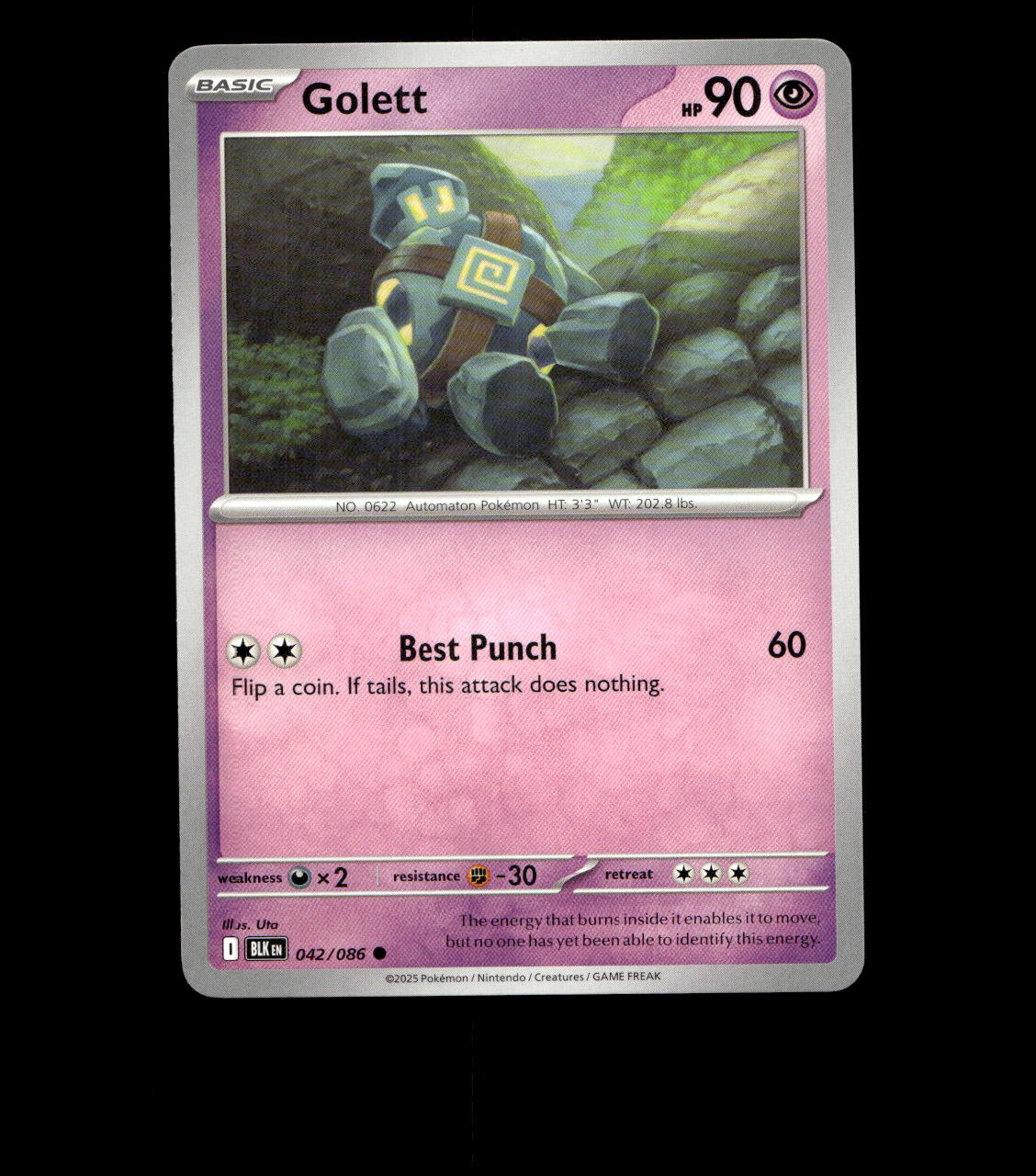 Golett - 042/086 - Black Bolt - Near Mint Non Holo