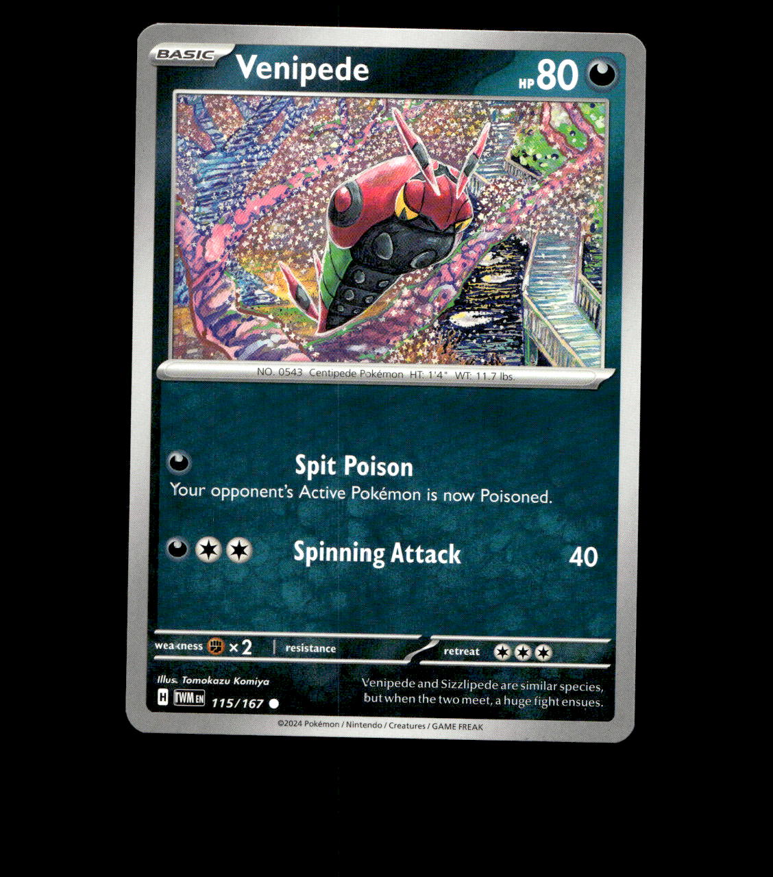 Venipede - 115/167 - Twilight Masquerade - Near Mint Non Holo