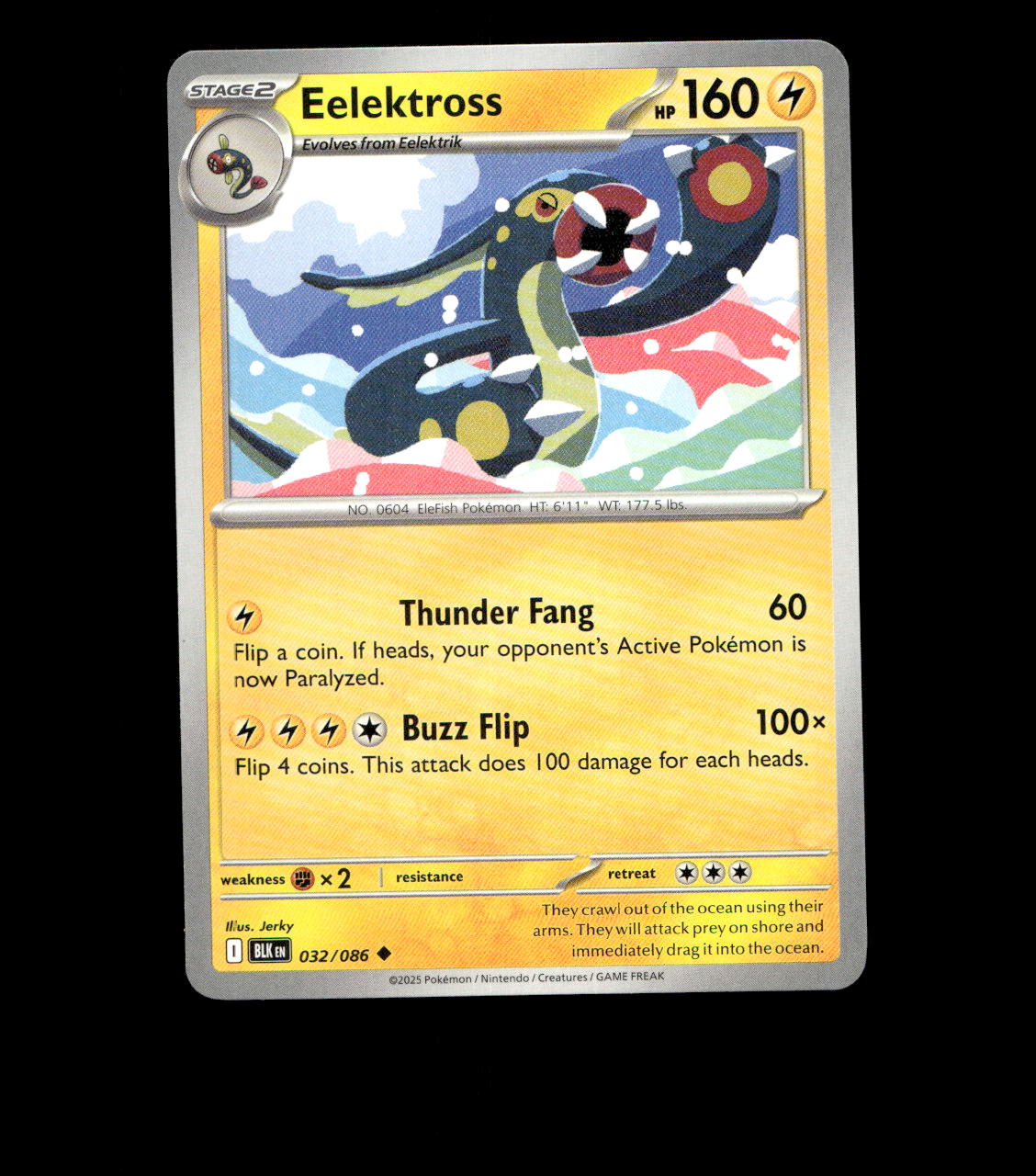 Eelektross – 032/086 – Black Bolt – Non Holo – Near Mint - Pokemon Card TCG