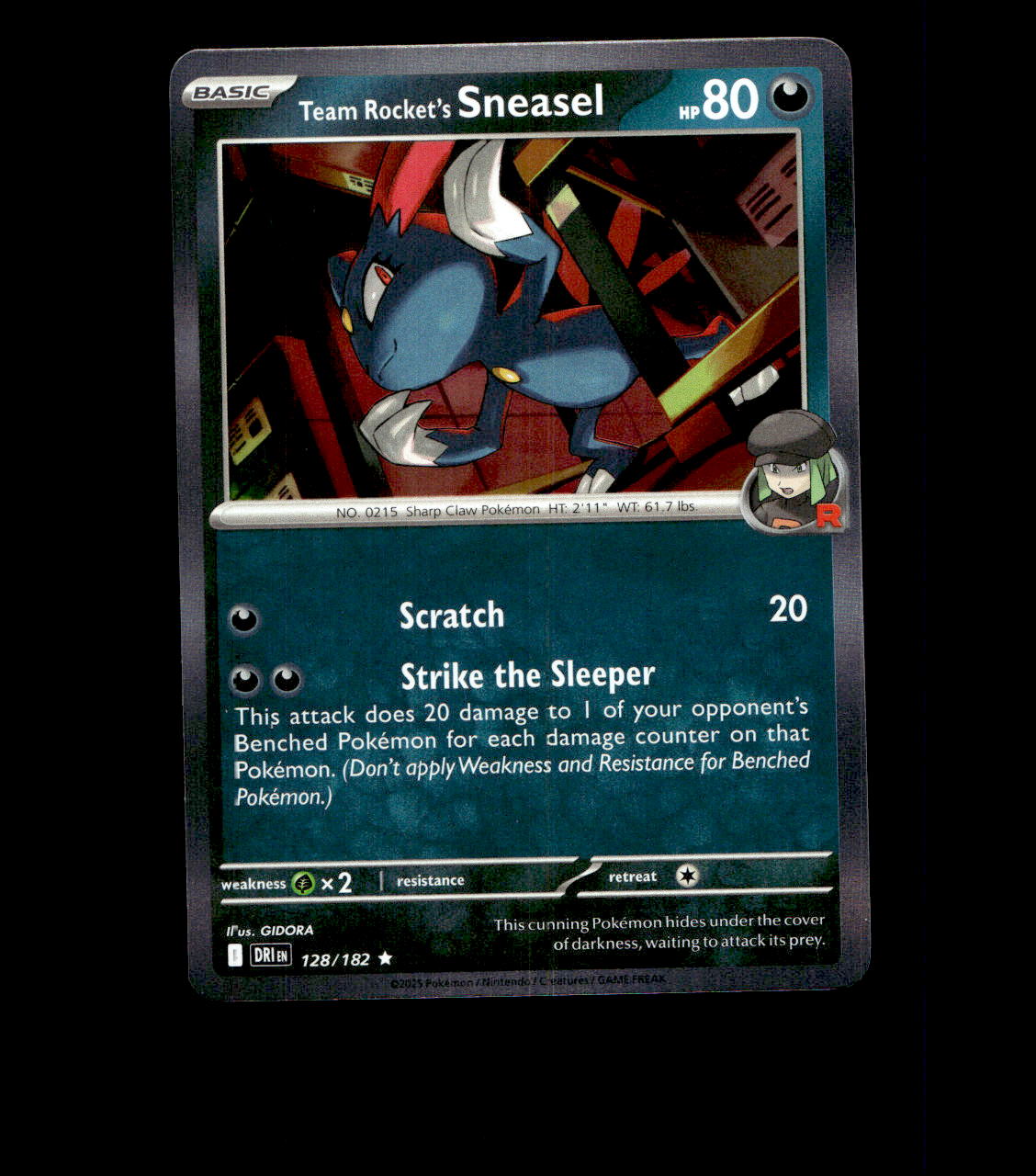 Team Rocket’s Sneasel – 128/182 – Destined Rivals – Holo – Near Mint