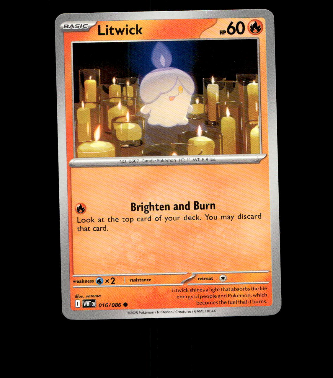 Litwick – 016/086 – White Flare – Non Holo – Near Mint - Pokemon Card TCG