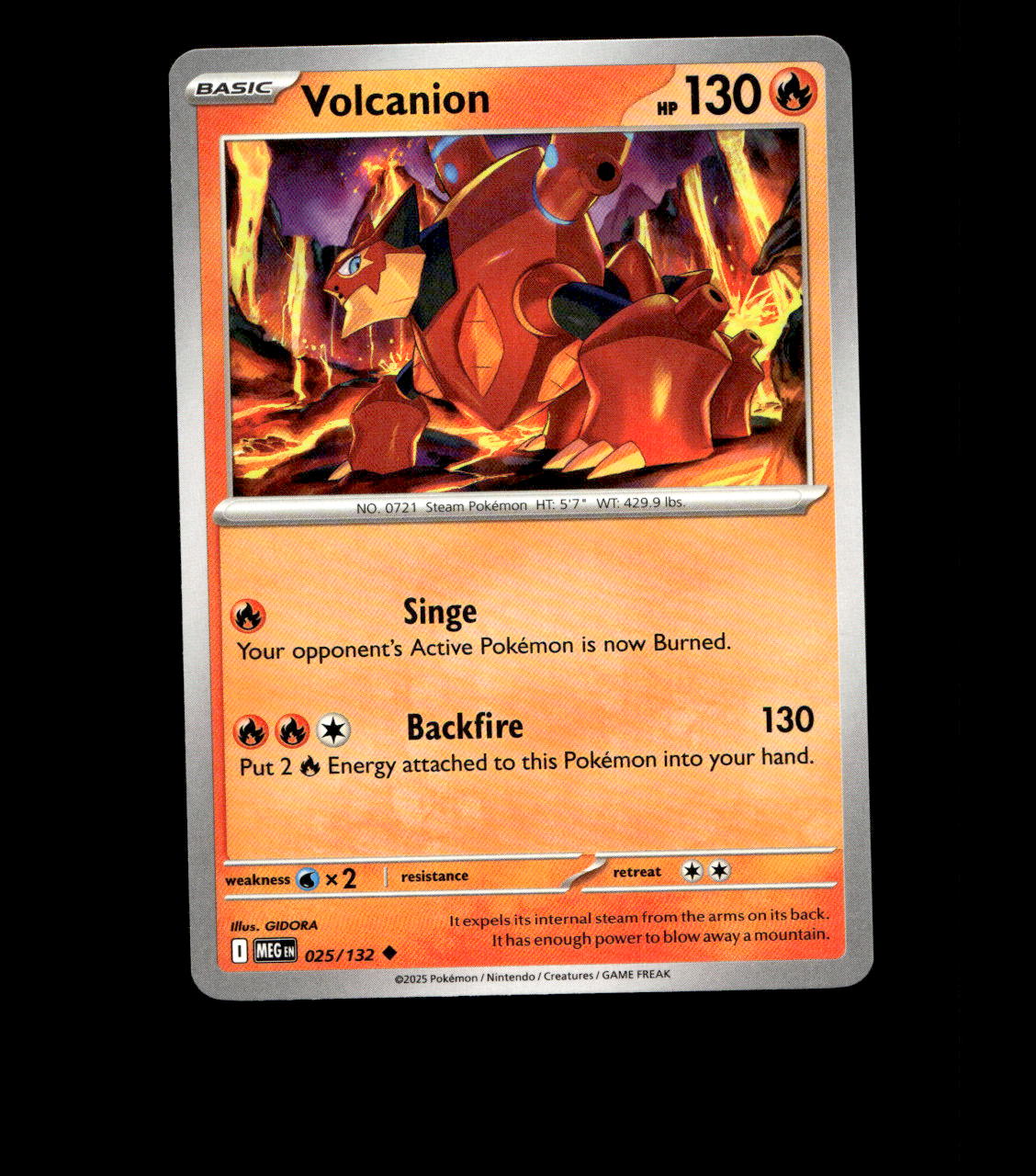 Volcanion – 025/132 – Mega Evolution – Non-Holo – Near Mint