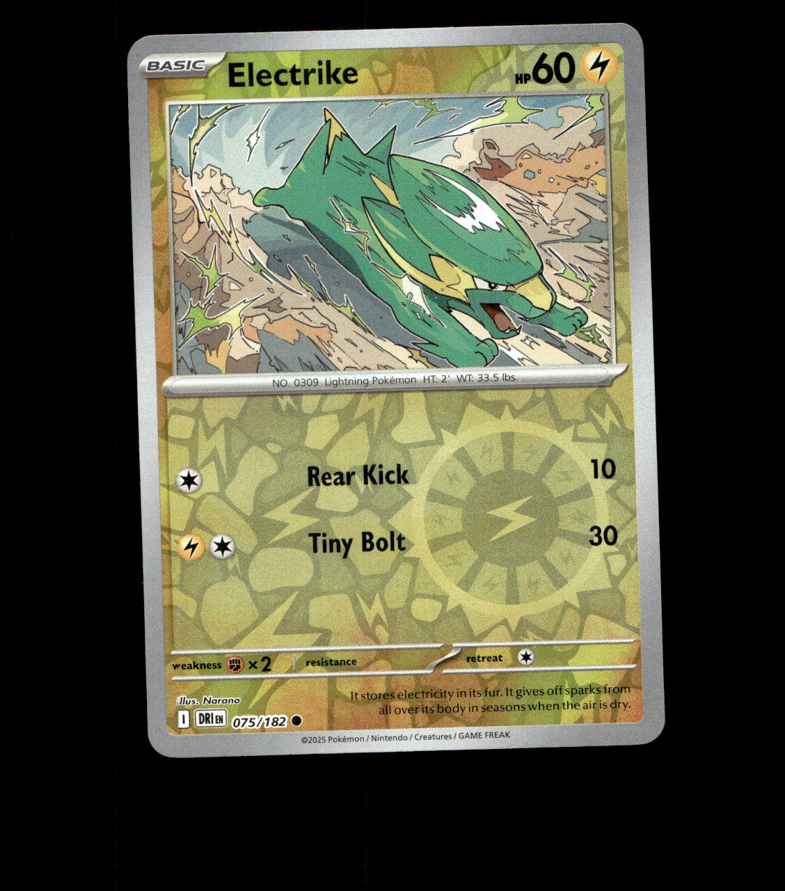 Electrike – 075/182 – Destined Rivals – Reverse Holo – Near Mint