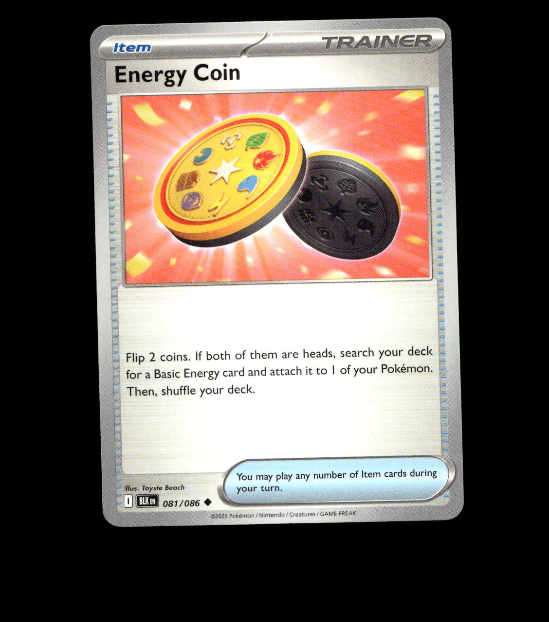 Energy Coin – 081/086 – Black Bolt – Non Holo – Near Mint - Pokemon Card - TCG