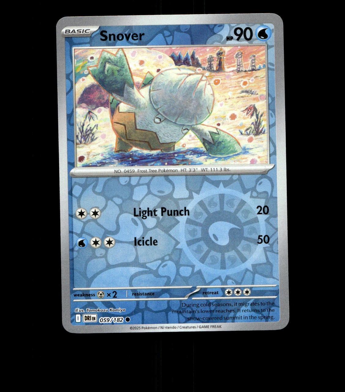 Snover – 059/182 – Destined Rivals – Reverse Holo – Near Mint - Pokemon Card TCG