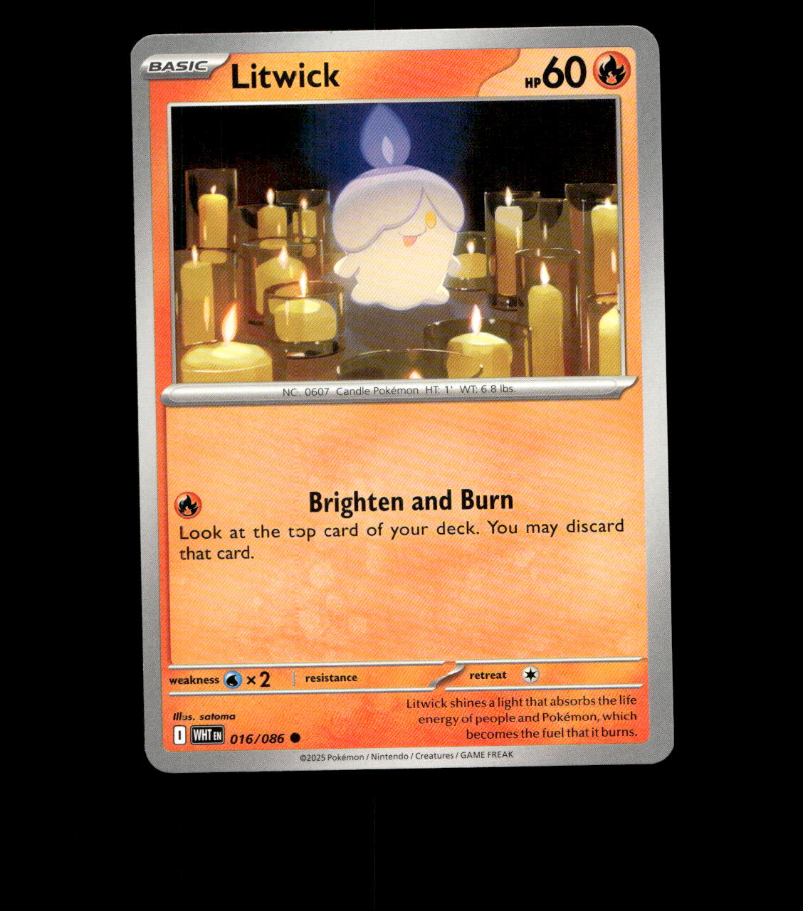 Litwick – 016/086 – White Flare – Non Holo – Near Mint - Pokemon Card - TCG