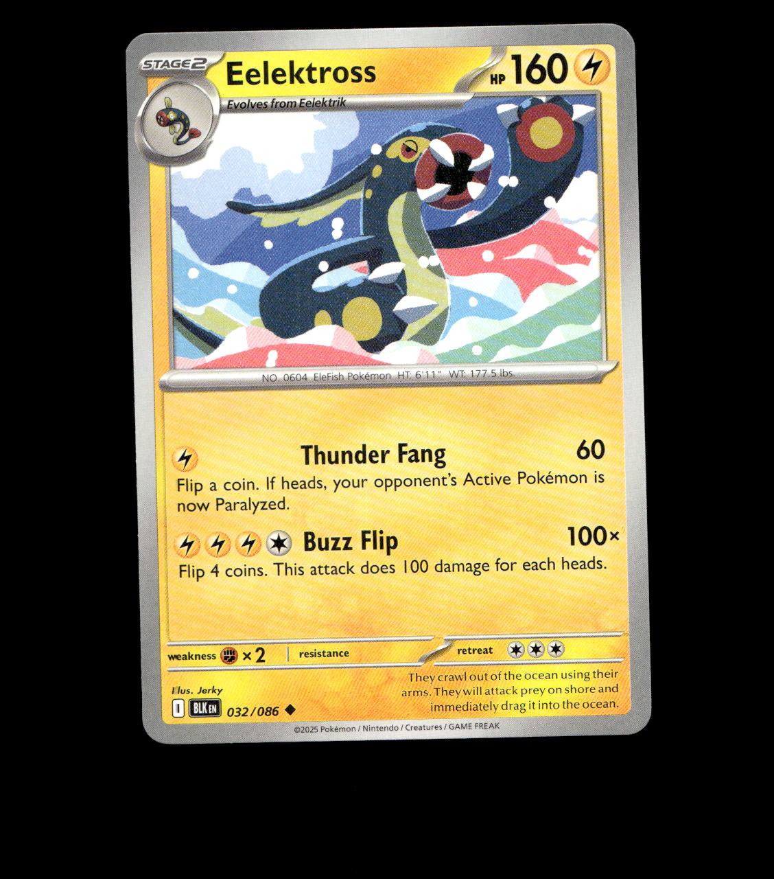 Eelektross – 032/086 – Black Bolt – Non Holo – Near Mint - Pokemon Card - TCG