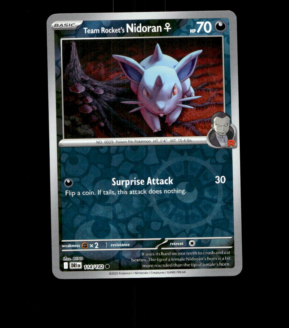 Team Rocket’s Nidoran F – 114/182 – Destined Rivals – Reverse Holo Near Mint TCG