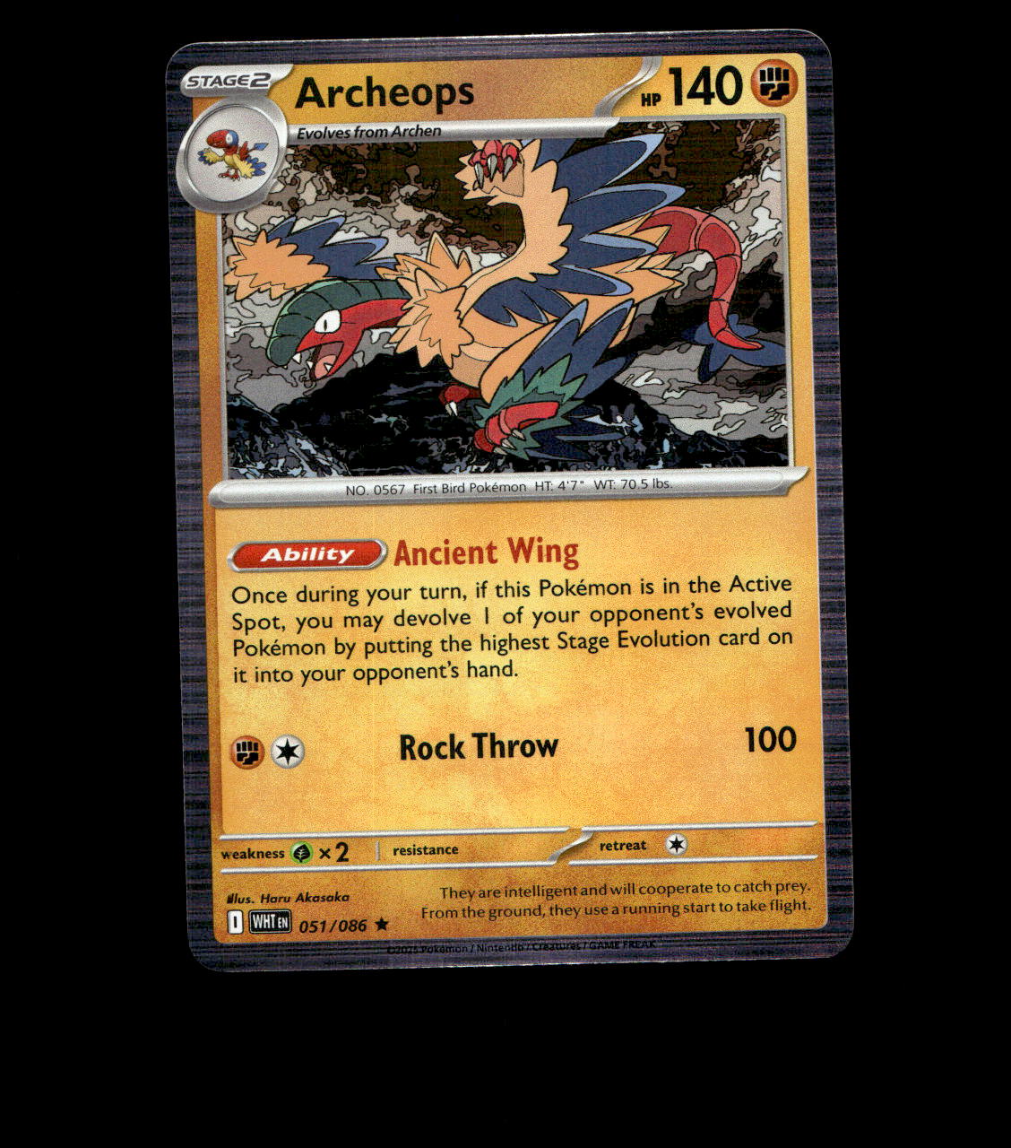 Archeops – 051/086 – White Flare – Holo – Near Mint - Pokemon Card - TCG