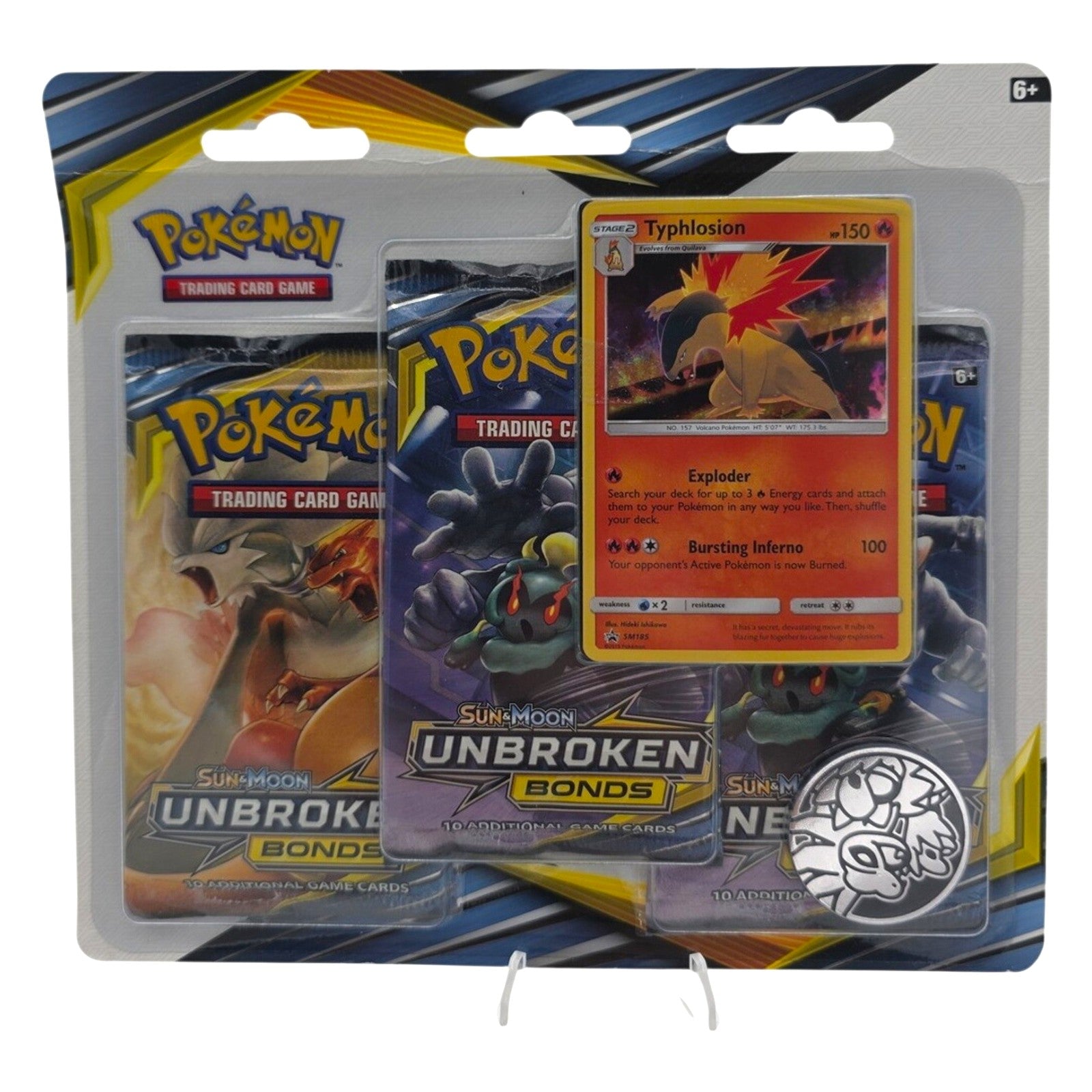 Pokemon TCG Unbroken Bonds 3 Pack Blister Typhlosion Promo