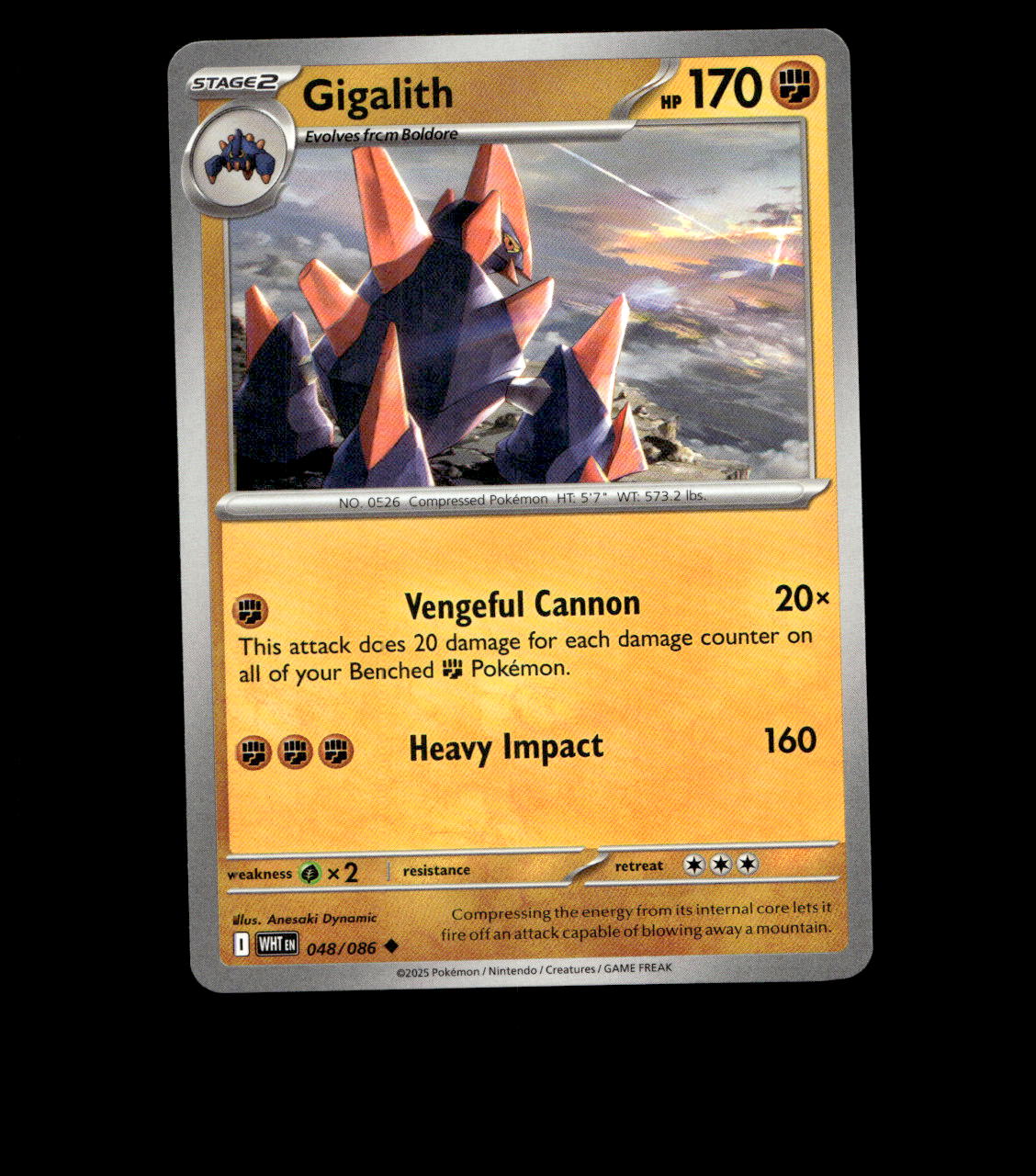 Gigalith – 048/086 – White Flare – Non Holo – Near Mint - Pokemon Card - TCG