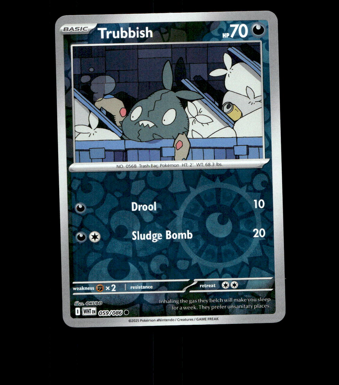 Trubbish – 059/086 – White Flare – Reverse Holo – Near Mint - Pokemon Card - TCG