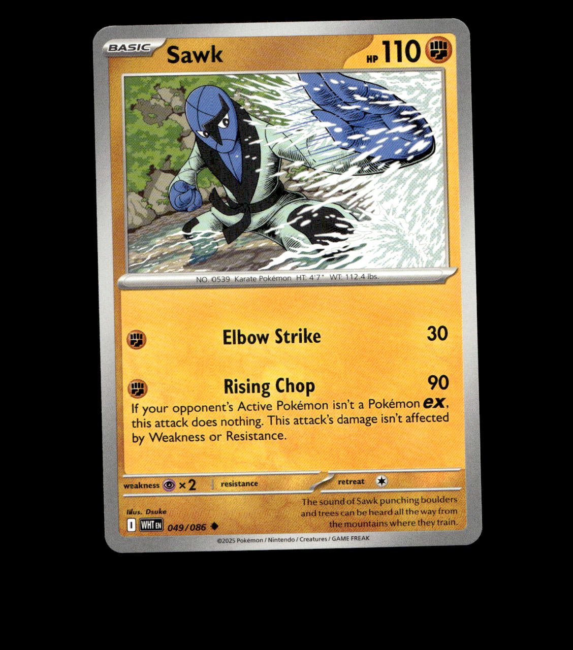 Sawk – 049/086 – White Flare – Non Holo – Near Mint - Pokemon Card - TCG