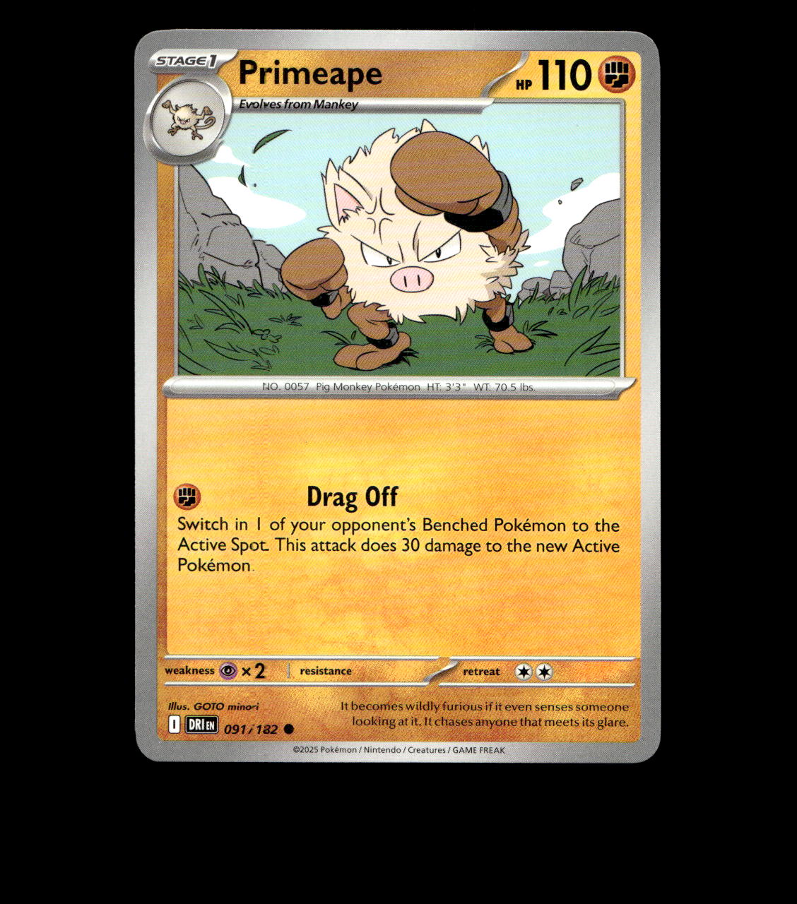 Primeape – 091/182 – Destined Rivals – Near Mint