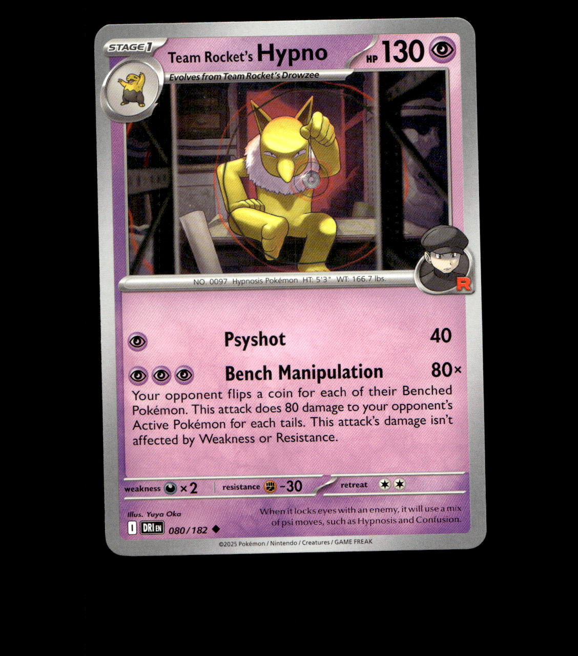 Team Rocket’s Hypno – 080/182 – Destined Rivals – Near Mint