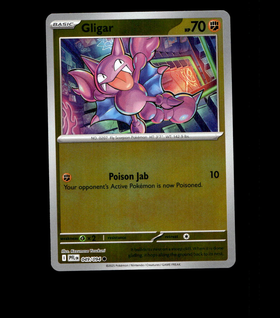 Gligar - 049/094 - Phantasmal Flames - Reverse Holo Near Mint