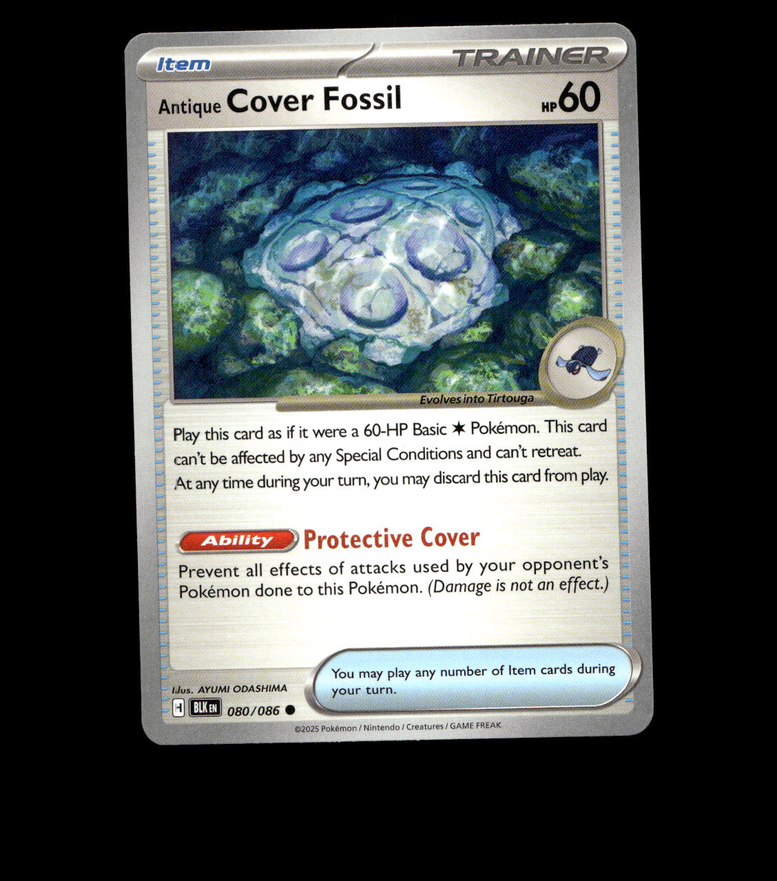 Antique Cover Fossil – 080/086 – Black Bolt – Non Holo – Near Mint