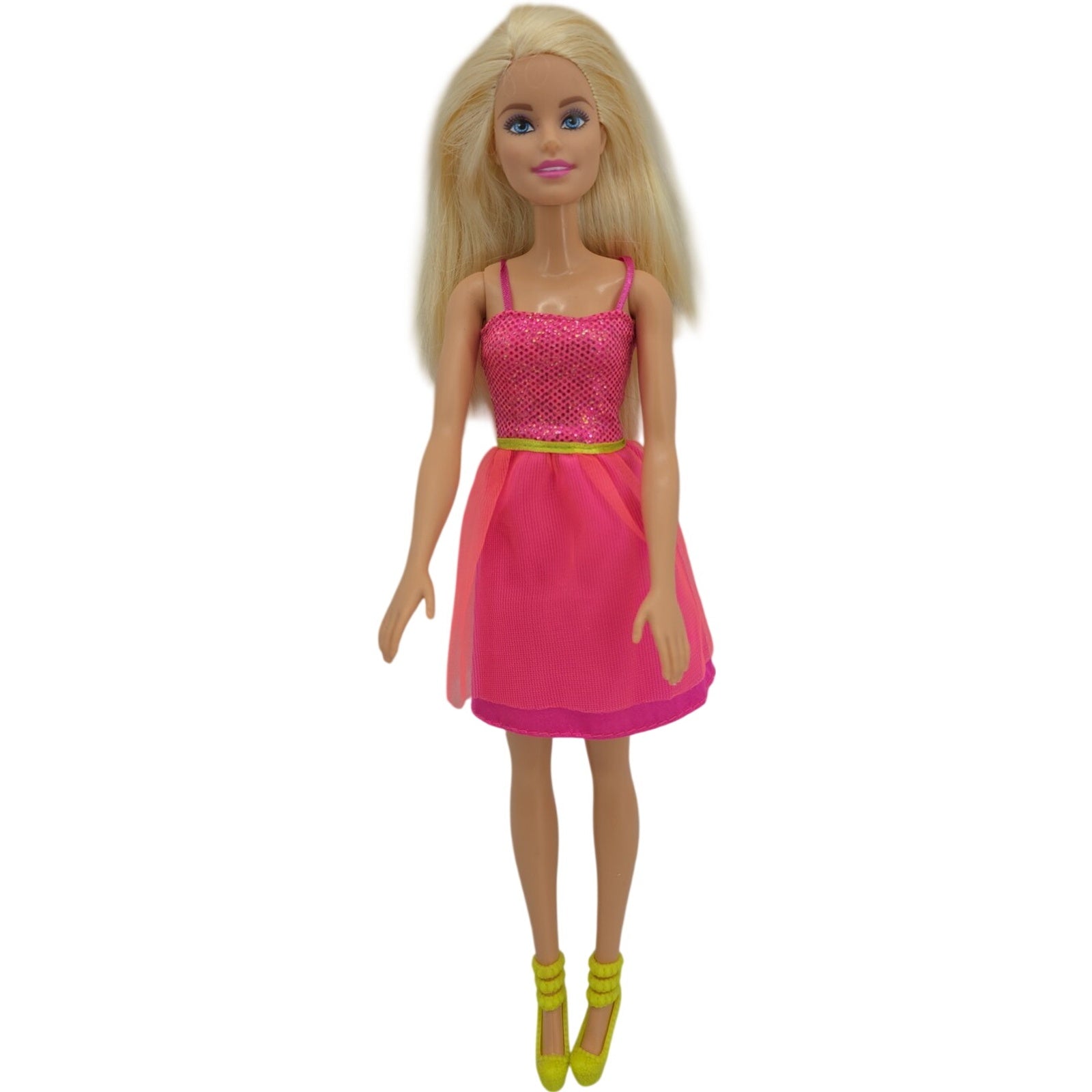 Mattel Barbie Glitz n Glam Fashion Doll in Pink Shimmery Dress with Heels