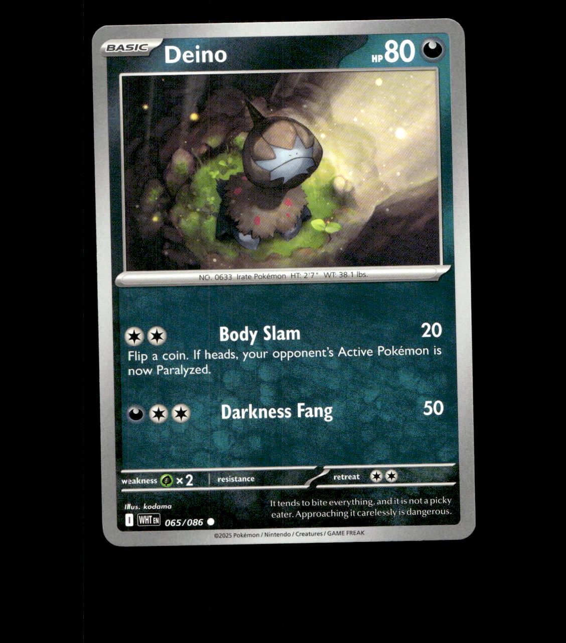 Deino - 065/086 - White Flare - Non Holo - Near Mint